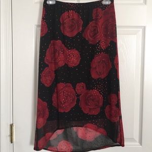 Amy Byer Red Rose Sparkle Skirt